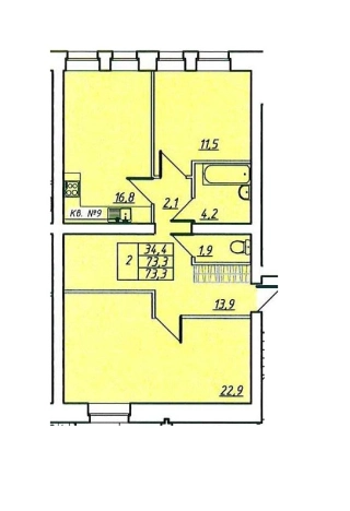 . Вариант № 75231, 0, площадь - 76.2 квм, цена 9144000 рублей
