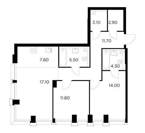 Купить квартиру в новостройках в ЖК INJOY в Москве. Вариант № 9104225, 1, площадь -  квм, цена 33480000 рублей