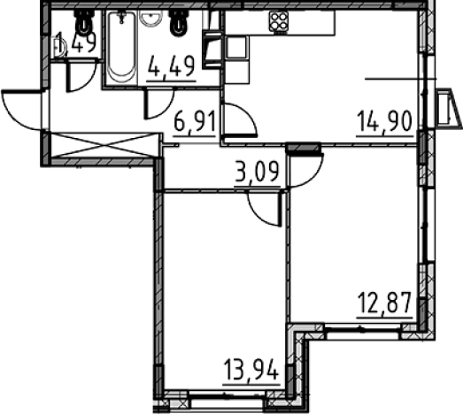 Купить двухкомнатную квартиру в новостройках у метро Парнас в Сертолове. Вариант № 8470284, 0, площадь -  квм, цена 9127889 рублей