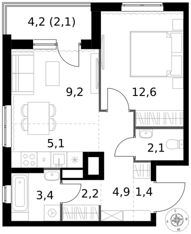 Купить двухкомнатную квартиру у метро Щелковская в Москве. Вариант № 9715081, 0, площадь -  квм, цена 18197600 рублей