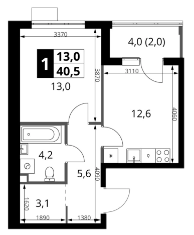 Купить однокомнатную квартиру в новостройках у метро Корниловская в Москве. Вариант № 9809746, 0, площадь -  квм, цена 16098870 рублей