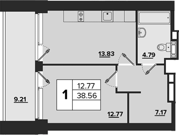 Купить однокомнатную квартиру на улице Приморское шоссе в Санкт-Петербурге. Вариант № 77050, 0, площадь -  квм, цена 26724500 рублей