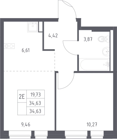 Купить однокомнатную квартиру на улице Рабочая в Щёлкове. Вариант № 2384447, 0, площадь - квм, цена 7826415 рублей