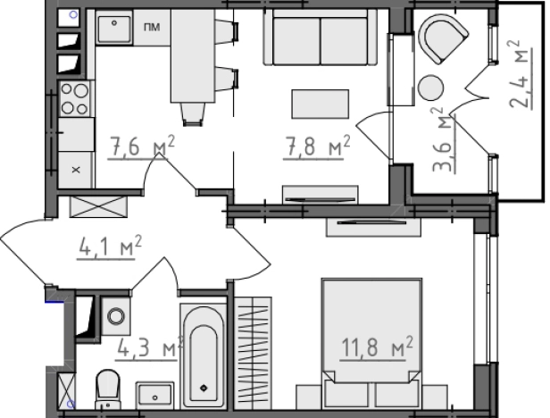 Купить однокомнатную квартиру в новостройках в ЖК Квартал Новаторов в Владимире. Вариант № 155729, 0, площадь -  квм, цена 4460040 рублей