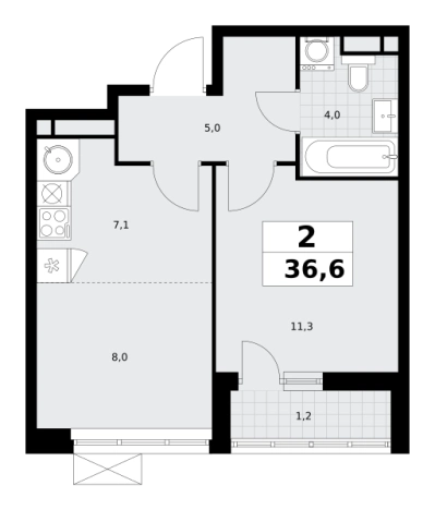 Купить двухкомнатную квартиру у метро Аэропорт Внуково в Москве. Вариант № 1341381, 0, площадь -  квм, цена 11124204 рублей