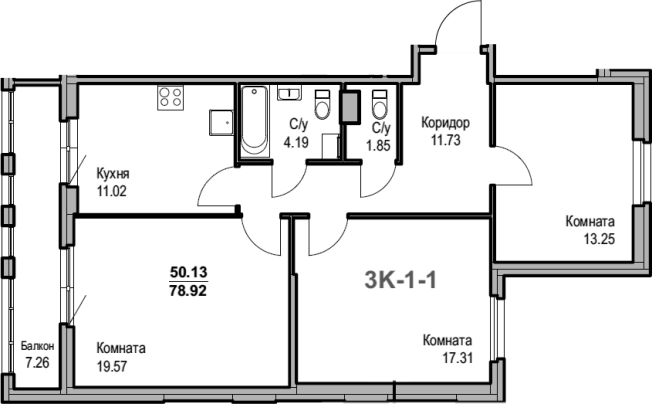 Купить трехкомнатную квартиру в новостройках в Санкт-Петербурге. Вариант № 77374, 0, площадь -  квм, цена 22622418 рублей