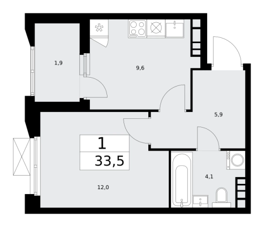 Купить однокомнатную квартиру в ЖК Бунинские кварталы в Москве. Вариант № 834163, 0, площадь -  квм, цена 13311560 рублей