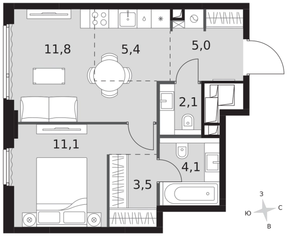 Купить двухкомнатную квартиру у метро Хорошево в Москве. Вариант № 9507910, 0, площадь -  квм, цена 39813700 рублей