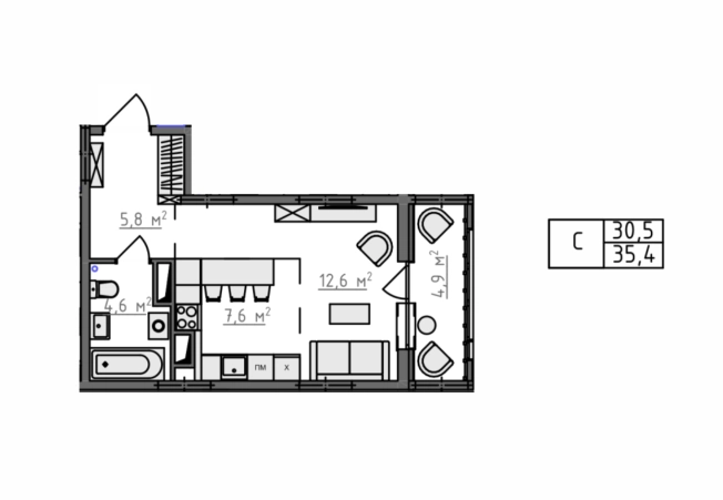 Купить Студию в Владимирской области. Вариант № 130615, 4, площадь -  квм, цена 4184650 рублей