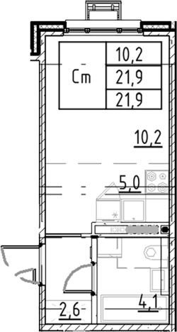 Купить квартиру в новостройках у метро Купчино в Санкт-Петербурге. Вариант № 7597802, 0, площадь -  квм, цена 5650528 рублей