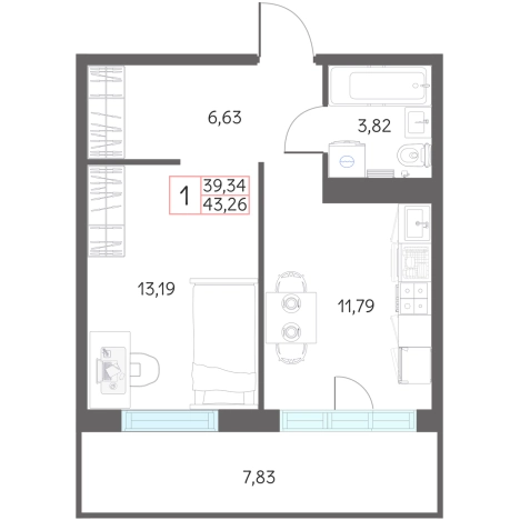 Купить однокомнатную квартиру в новостройках в Тобольске. Вариант № 159552, 0, площадь -  квм, цена 4400000 рублей