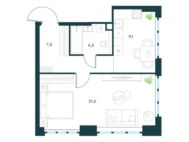 Купить однокомнатную квартиру у метро Кожуховская в Москве. Вариант № 149547, 0, площадь -  квм, цена 27248985 рублей