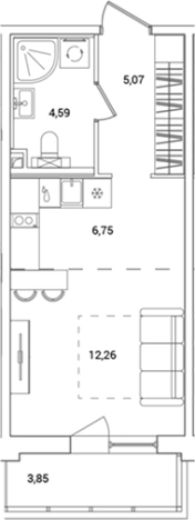 Купить Студию в ЖК OKLA в Санкт-Петербурге. Вариант № 8162940, 0, площадь -  квм, цена 6977237 рублей
