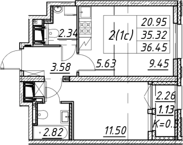 Купить двухкомнатную квартиру в новостройках у метро Елизаровская в Санкт-Петербурге. Вариант № 7850068, 0, площадь - квм, цена 11811185 рублей