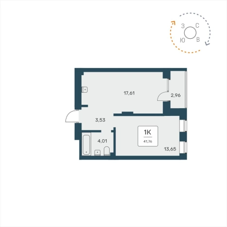 . Вариант № 9881288, 0, площадь - 41.76 квм, цена 6850000 рублей