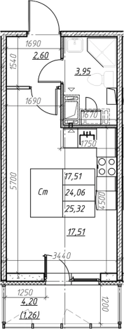 Купить Студию в новостройках в ЖК Левитан в Мурине. Вариант № 6852716, 0, площадь -  квм, цена 4319973 рублей