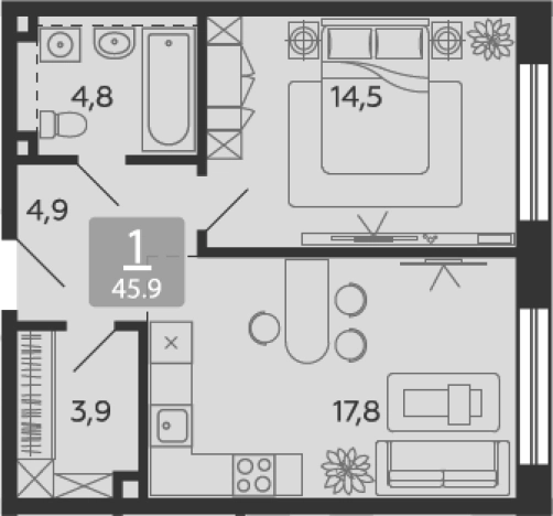 Купить квартиру в ЖК Shagal в Москве. Вариант № 61097, 0, площадь -  квм, цена 29995172 рублей