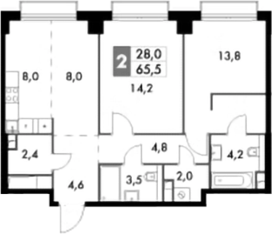 Купить квартиру в ЖК Sydney City в Москве. Вариант № 96232, 0, площадь - квм, цена 36627600 рублей