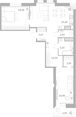 Купить трехкомнатную квартиру в районе Московский в Санкт-Петербурге. Вариант № 6054612, 0, площадь -  квм, цена 35525122 рублей