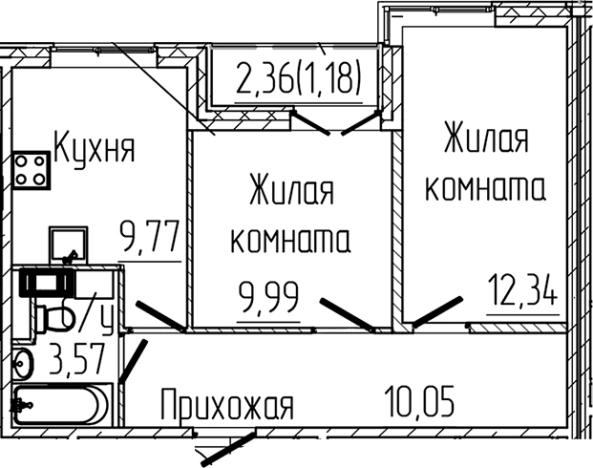 Купить двухкомнатную квартиру в Сертолове. Вариант № 6057019, 0, площадь -  квм, цена 8859410 рублей
