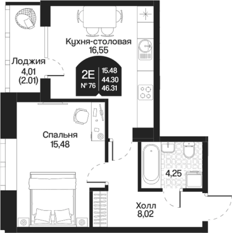 Купить двухкомнатную квартиру в новостройках у метро Парнас в Ленинградской области. Вариант № 7261260, 0, площадь - квм, цена 10420509 рублей
