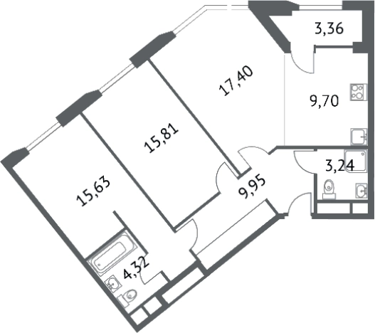Купить трехкомнатную квартиру в новостройках у метро Алексеевская в Москве. Вариант № 75986, 0, площадь -  квм, цена 32376840 рублей