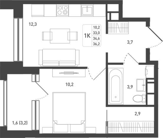 Купить квартиру в новостройках в Подольске. Вариант № 93167, 0, площадь -  квм, цена 7632061 рублей
