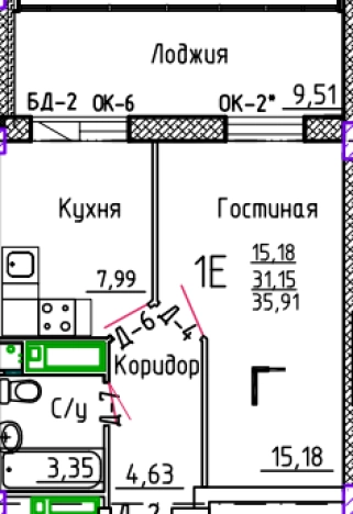 Купить однокомнатную квартиру на улице Спортивная в Республике Татарстан (татарстан). Вариант № 140175, 0, площадь -  квм, цена 7648244 рублей