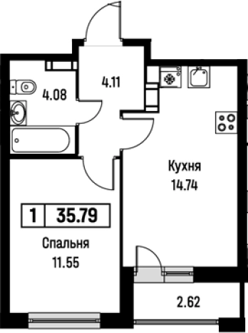 Купить квартиру на улице Екатерининская в Мурине. Вариант № 8062034, 0, площадь -  квм, цена 7041526 рублей