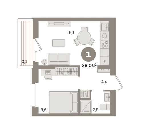 Купить однокомнатную квартиру в новостройках в Микрорайоне Купелинка, деревня Сапроново в Московской области. Вариант № 8498025, 0, площадь - квм, цена 7670000 рублей