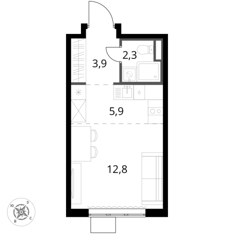 Купить однокомнатную квартиру у метро Битца в Видном. Вариант № 9946938, 0, площадь -  квм, цена 9661200 рублей