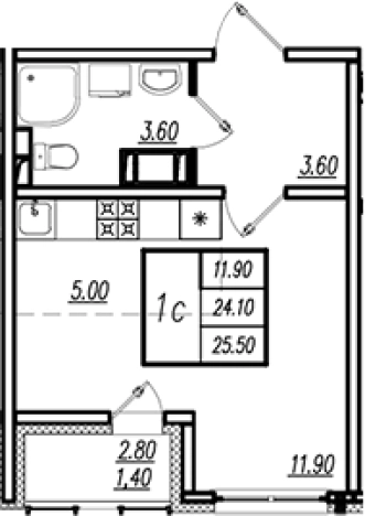 Купить Студию на улице Чарушинская в Санкт-Петербурге. Вариант № 8092638, 0, площадь -  квм, цена 5112720 рублей