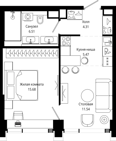 Купить квартиру у метро Марьина Роща в Москве. Вариант № 151530, 0, площадь - квм, цена 28353304.0000 рублей