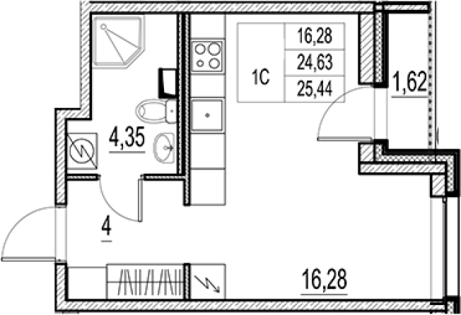 Купить квартиру в новостройках у метро Звёздная в Санкт-Петербурге. Вариант № 6256064, 0, площадь -  квм, цена 4508000 рублей