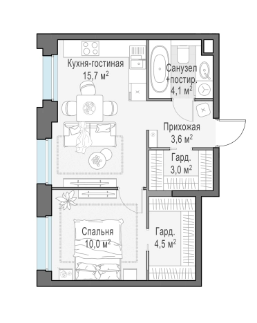 Купить двухкомнатную квартиру в новостройках в ЖК Белый Grad в Мытищах. Вариант № 168061, 0, площадь -  квм, цена 8710000 рублей