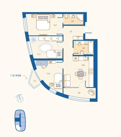 Купить квартиру в районе Октябрьский в Пензенской области. Вариант № 8816618, 0, площадь -  квм, цена 8517600 рублей