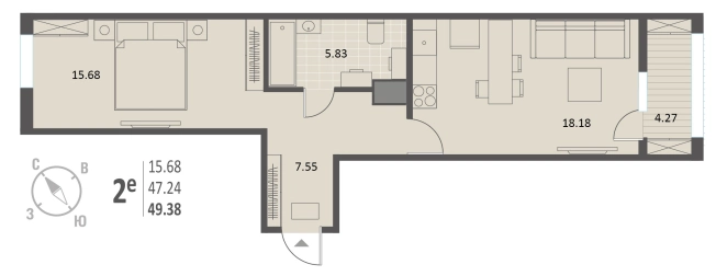 Купить однокомнатную квартиру в ЖК Инстеп. Краснознаменная в Воронеже. Вариант № 7677165, 0, площадь -  квм, цена 9357510 рублей