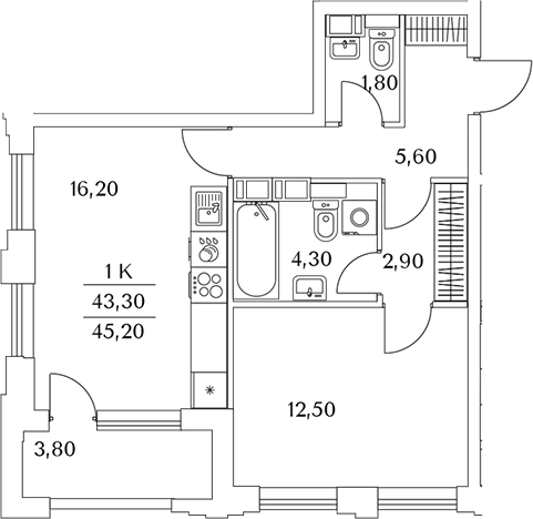 Купить двухкомнатную квартиру в ЖК Тайм Сквер в Санкт-Петербурге. Вариант № 8102607, 0, площадь -  квм, цена 12962238 рублей