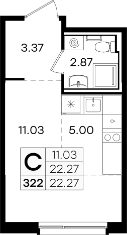 Купить квартиру в ЖК GloraX Новинки в Нижегородской области. Вариант № 137545, 0, площадь -  квм, цена 3309999 рублей