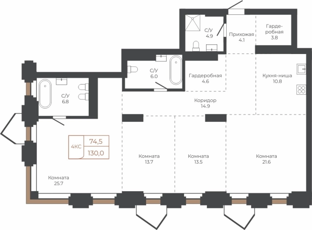 Купить квартиру в Барнауле. Вариант № 6841310, 0, площадь -  квм, цена 31796064 рублей