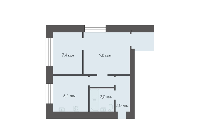 Купить двухкомнатную квартиру в районе Железнодорожный в Рязани. Вариант № 2925951, 16, площадь -  квм, цена 2600000 рублей