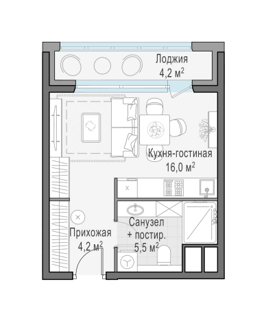 Купить Студию на улице Маковского в Одинцове. Вариант № 134349, 0, площадь -  квм, цена 10480000 рублей