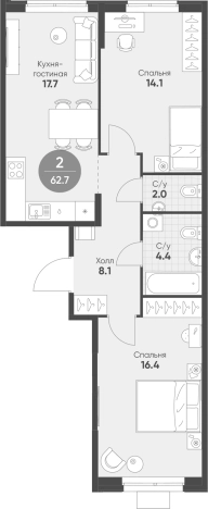 Купить трехкомнатную квартиру в новостройках на улице Севастопольская в Всеволожске. Вариант № 8780533, 0, площадь -  квм, цена 12624157 рублей