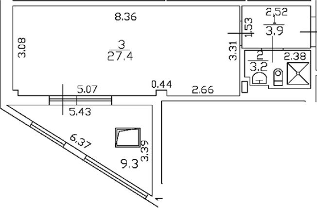 Купить Студию у метро Василеостровская в Санкт-Петербурге. Вариант № 5259930, 0, площадь -  квм, цена 9300010 рублей