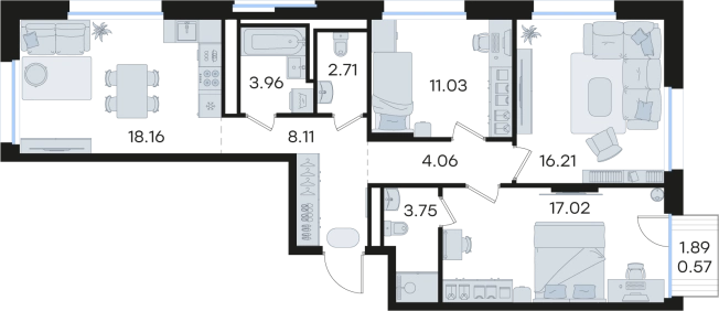 Купить трехкомнатную квартиру в ЖК GloraX Premium Гребной Канал в Нижнем Новгороде. Вариант № 9337111, 0, площадь -  квм, цена 24013512 рублей