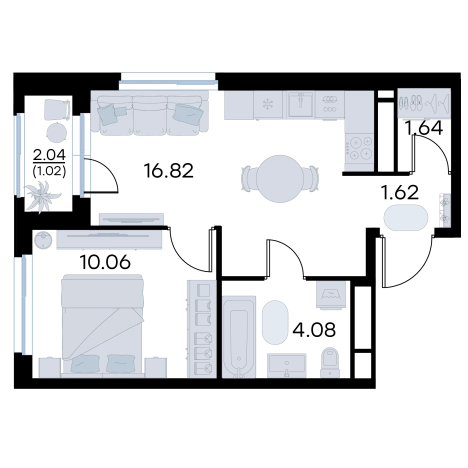 . Вариант № 7707486, 1, площадь - 35.24 квм, цена 5619999 рублей