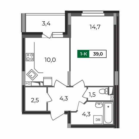 Купить квартиру в новостройках в ЖК "Сталинградский бульвар, 5" в смарт-квартале VERIZINO life в Владимире. Вариант № 148503, 0, площадь -  квм, цена 4186650 рублей
