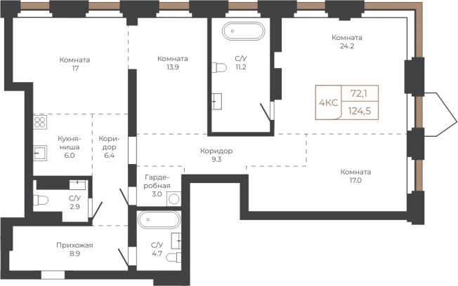 Купить Студию на улице Барханная в Новосибирской области. Вариант № 6841078, 0, площадь -  квм, цена 29765736 рублей