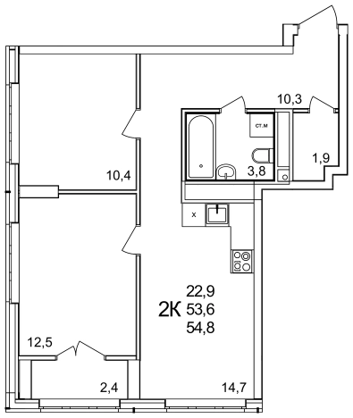 Купить двухкомнатную квартиру в ЖК Анкудиновский Парк в Нижегородской области. Вариант № 121150, 0, площадь -  квм, цена 8768000 рублей