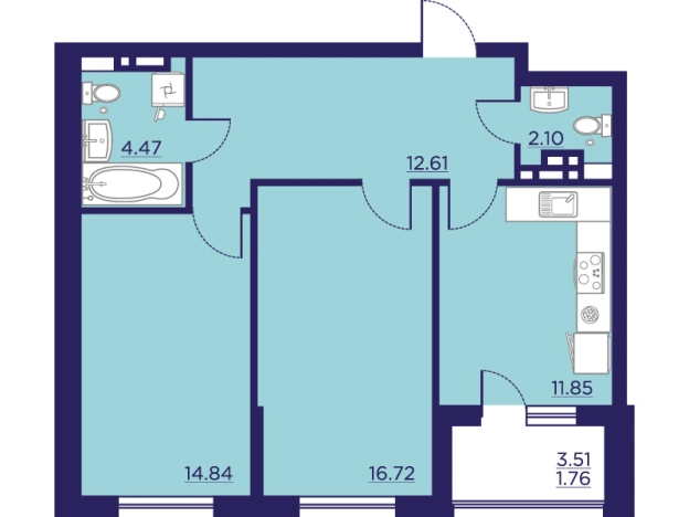 Купить двухкомнатную квартиру в ЖК Городские Сады в Воронеже. Вариант № 103159, 0, площадь -  квм, цена 9575280 рублей